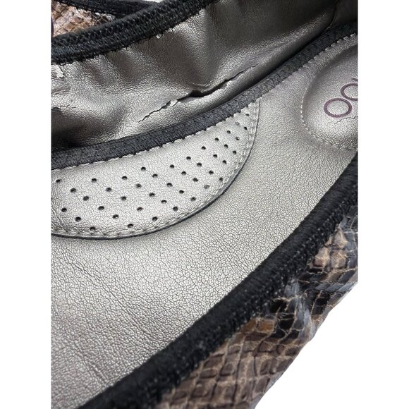 Me Too Womens Snake Print Ballet Flats Size 7.5 With Metal Accents - Picture 7 of 11